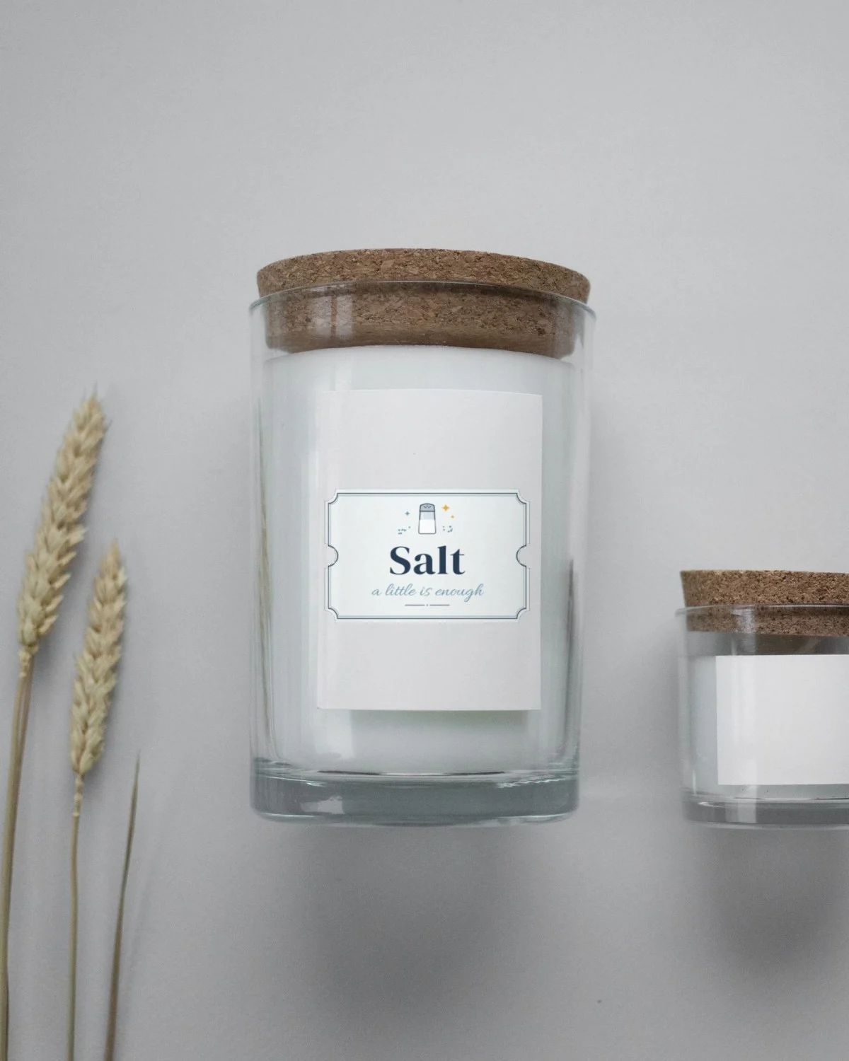 Salt Jar with the "A little is enough." design