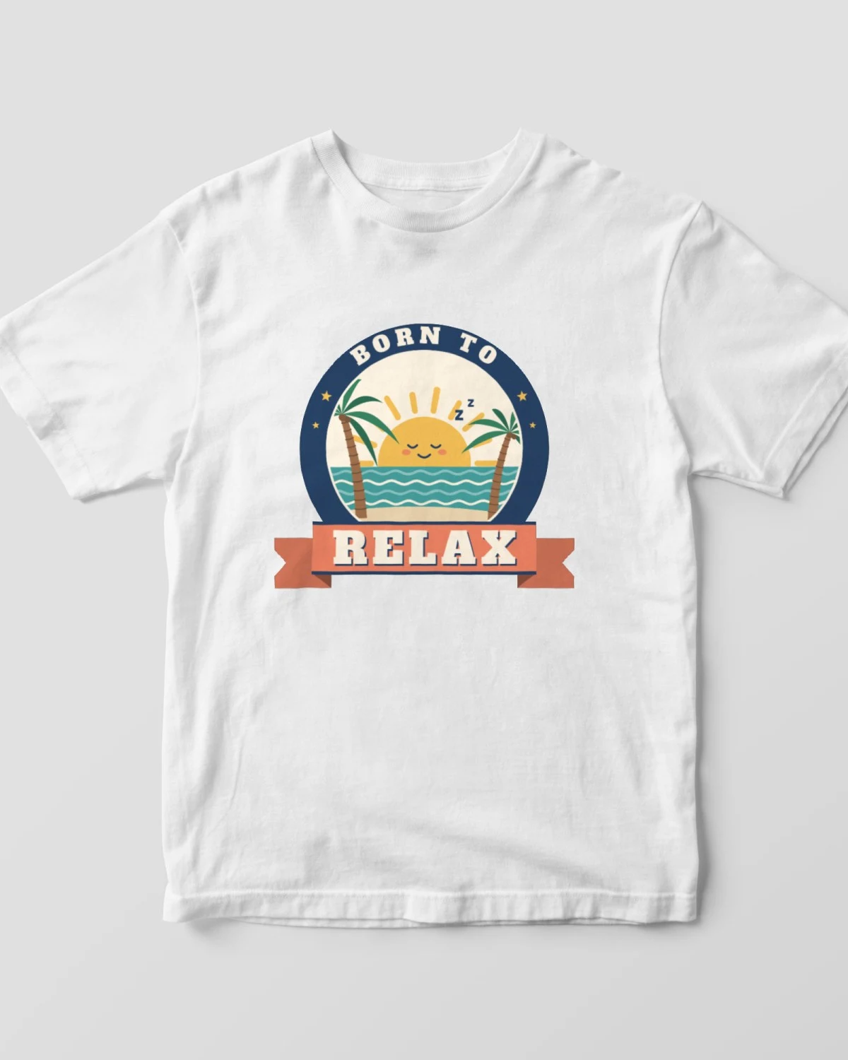 Funny T-Shirt with the "Born to relax." design
