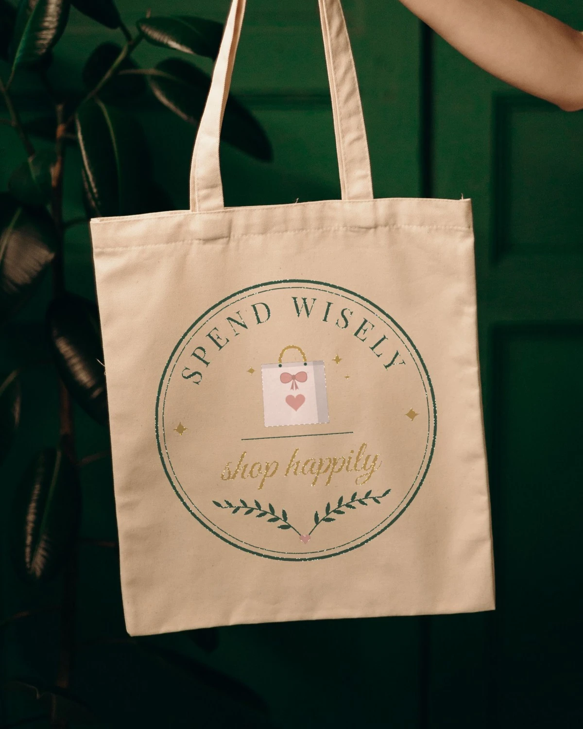 Ladies' Purse with the "Spend wisely, shop happily." design