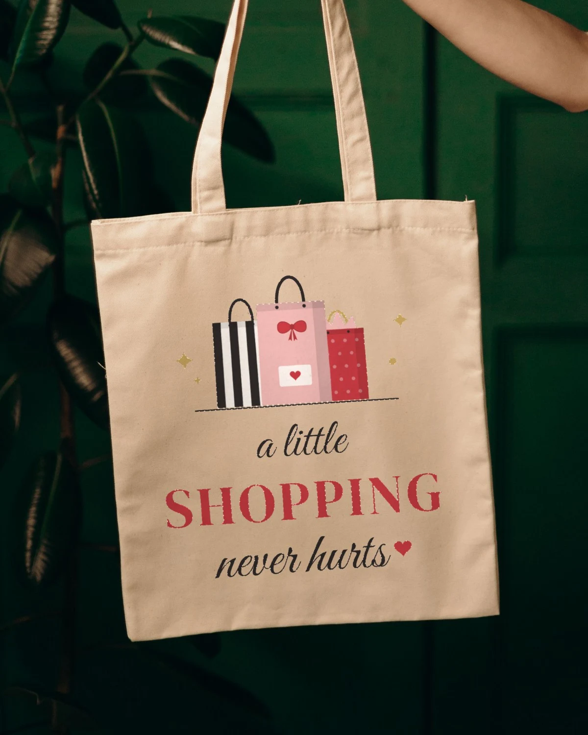 Ladies' Bag with the "A little shopping never hurts." design