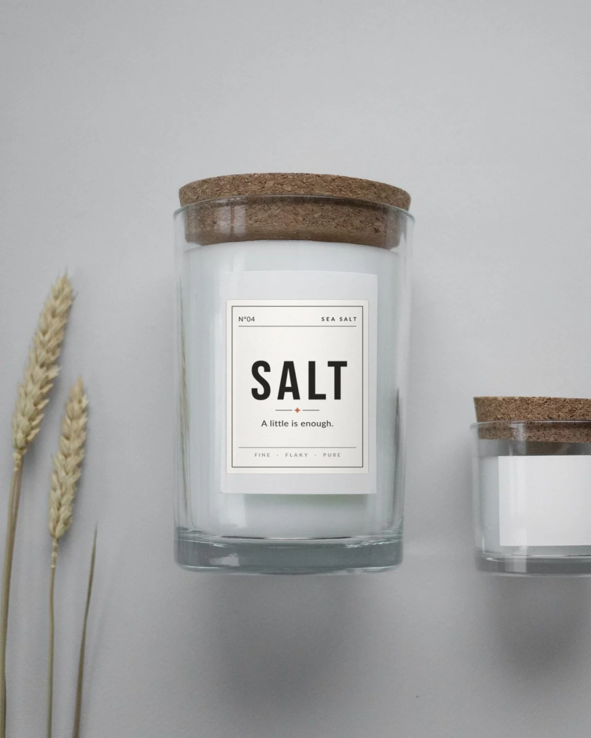 Salt Jar with the "A little is enough." design