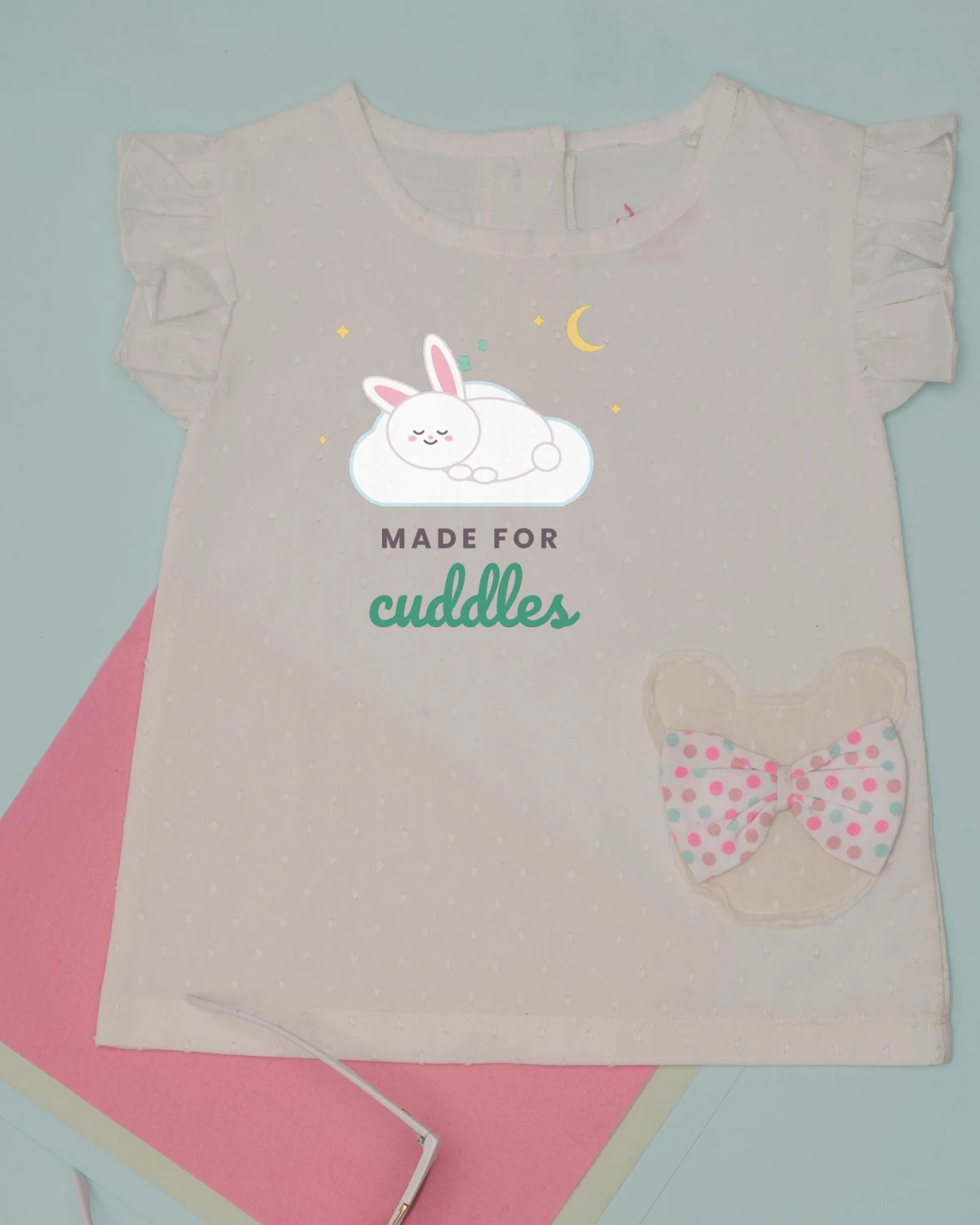 Baby Dress with the "Made for cuddles." design