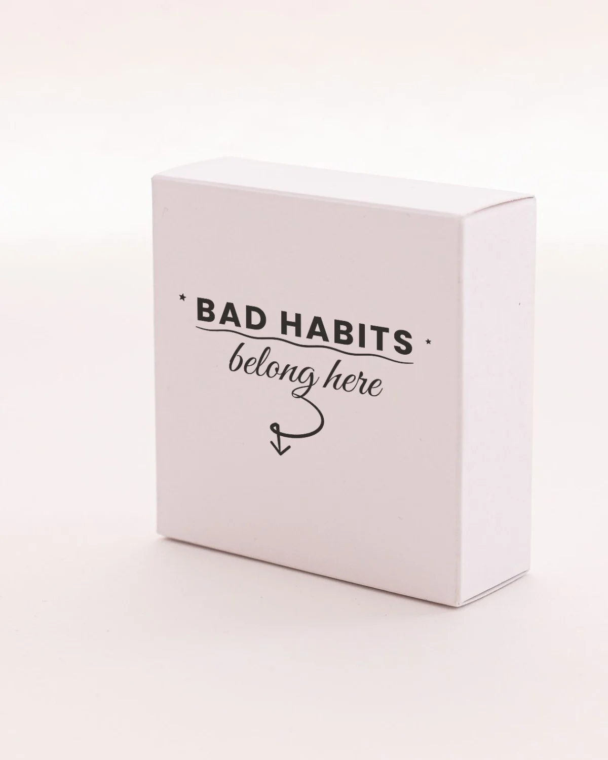 Dustbin with the "Bad habits belong here." design