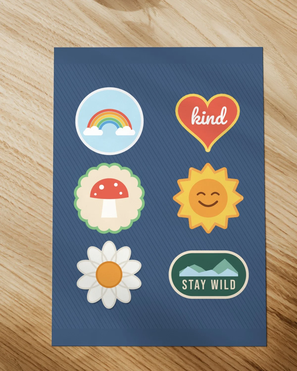 Retro Iron On Patch Designs printed on paper