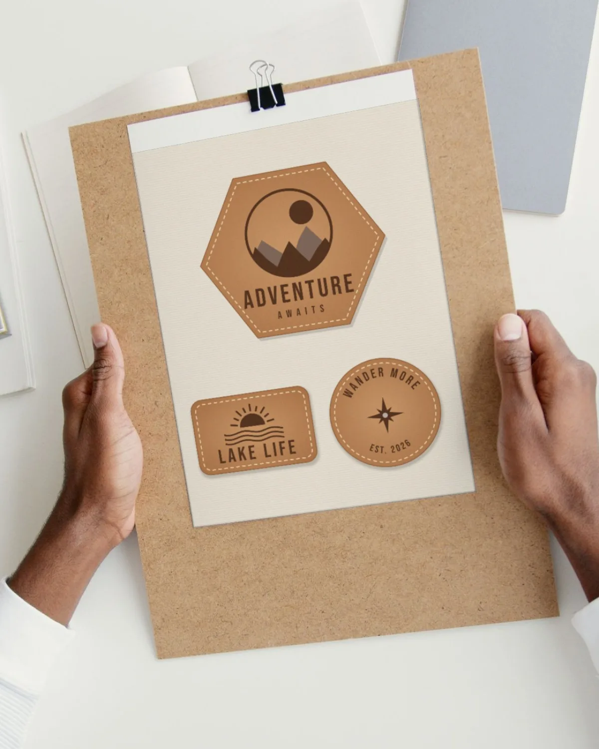 Leather Hat Patch SVG Bundle printed on paper