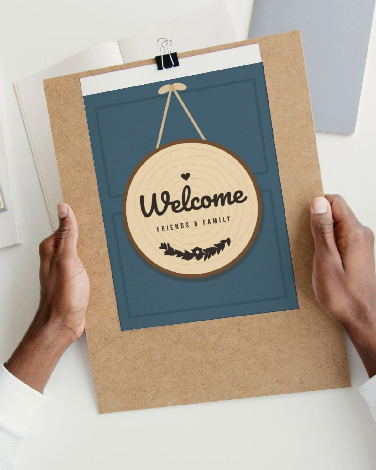 Welcome Sign SVG printed on paper