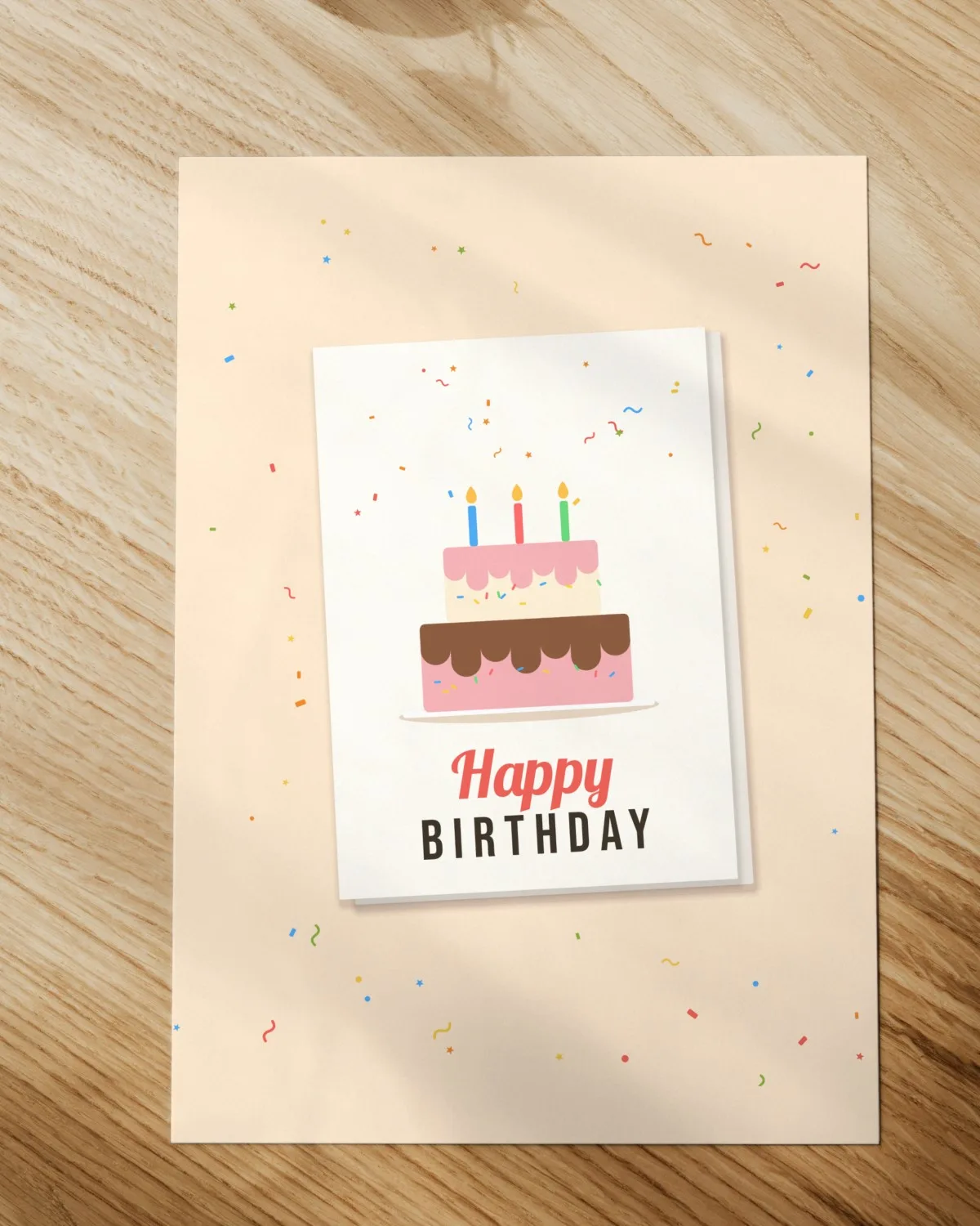 Printable Birthday Card printed on paper