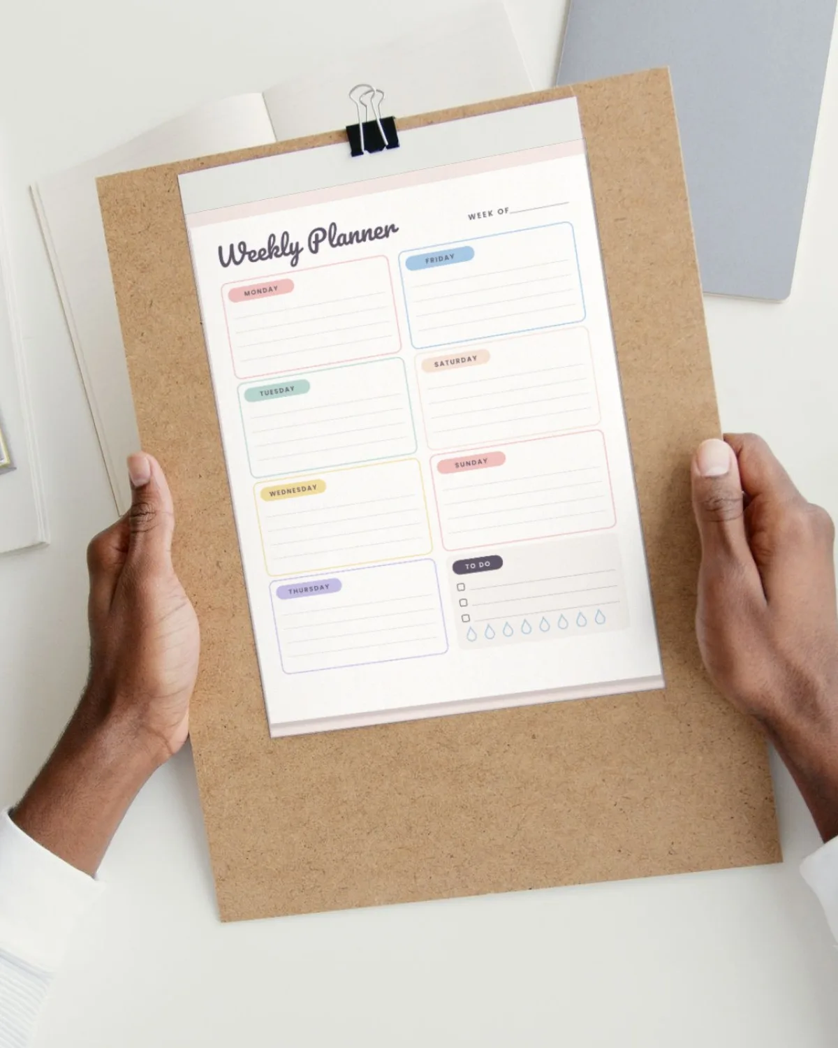 Weekly Planner Printable printed on paper