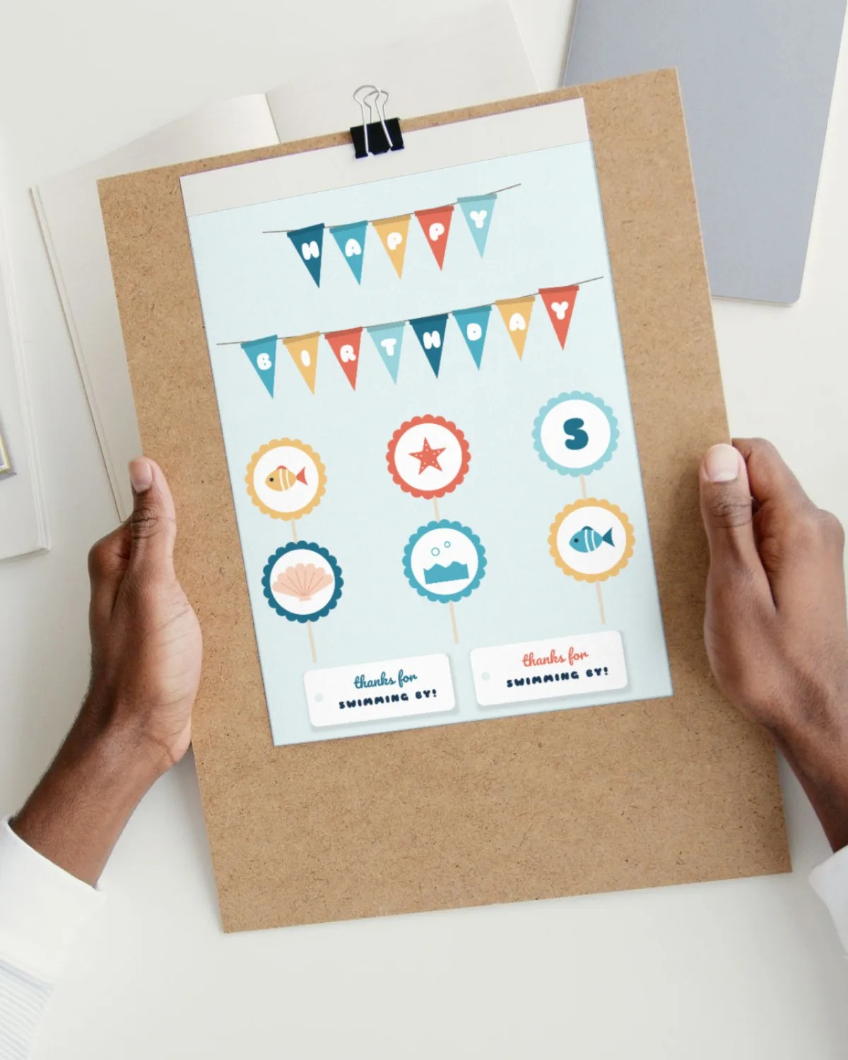 Under the Sea Party Printables printed on paper
