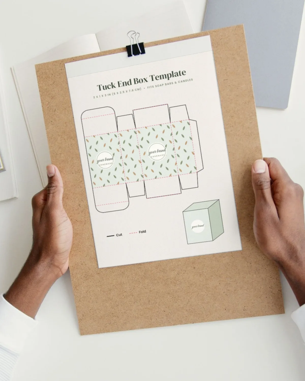 Tuck End Box Template printed on paper