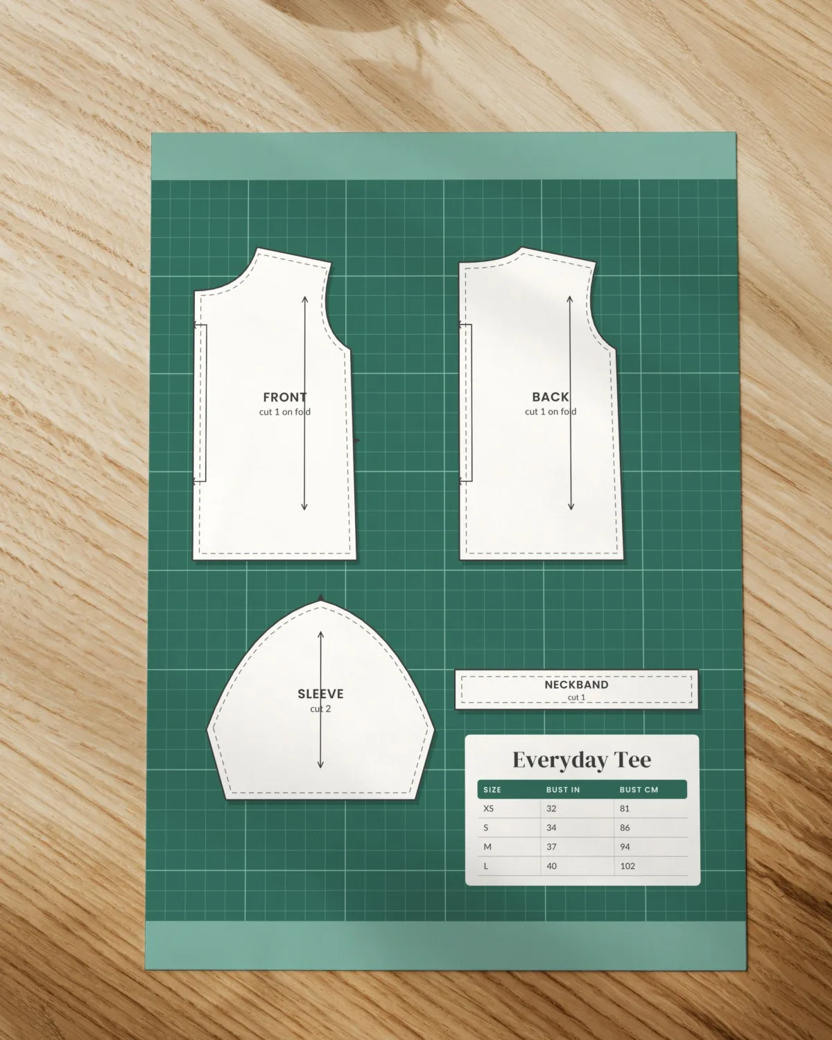 Women's T-Shirt Sewing Pattern printed on paper